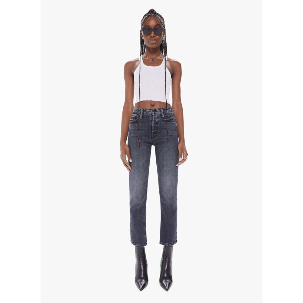 Mother Superior The Tomcat High Rise Button Fly Gray Ankle Jean Women's Size 32